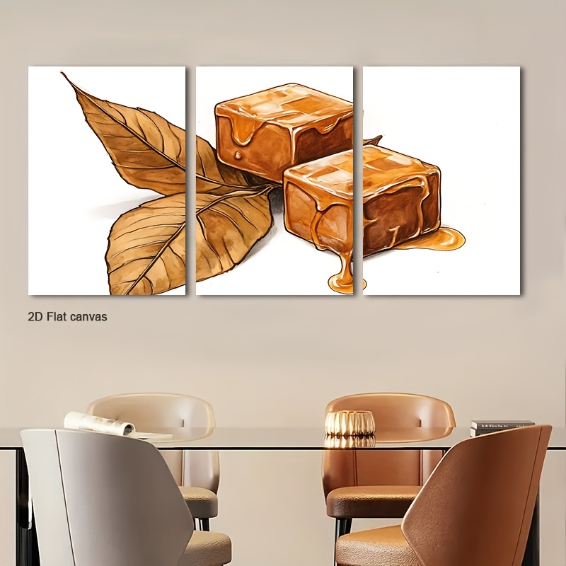 Canvas Wrap Ready - Rahmenlose Leinwand 3-teilig Modern Caramel &