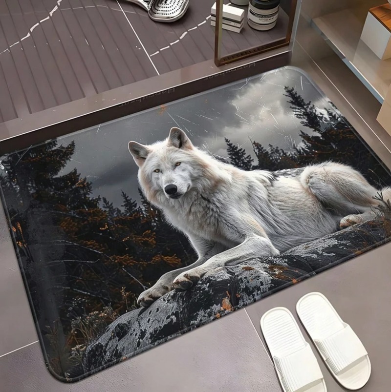 Cool White Wolf Fußmatte mit W – Puzzle Blank White Bewertung und Preis